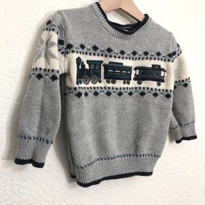 Dressed Up Gymboree Pull Over Trains Knit Sweater